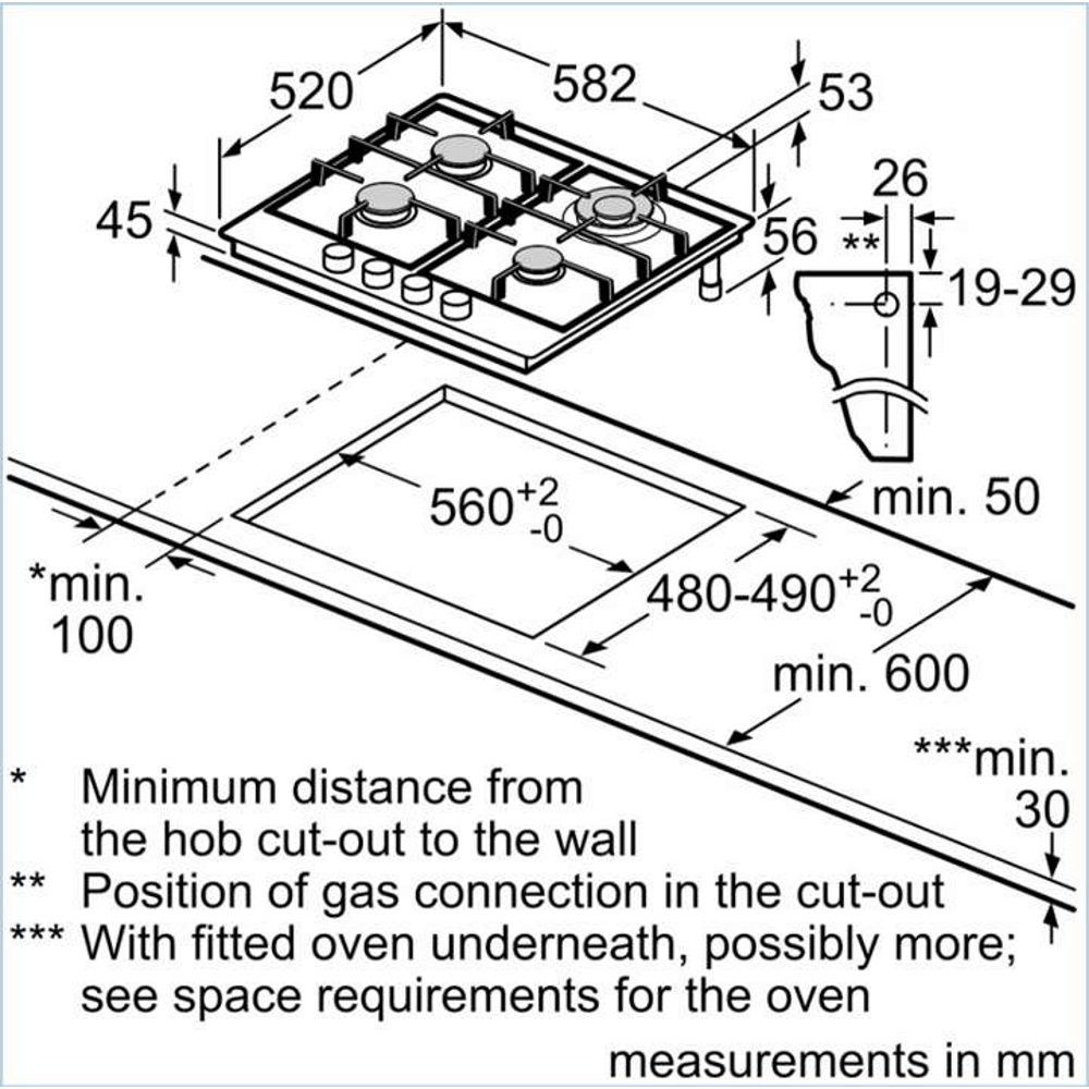 BOSCH PCS7A5I90Y - כיריים גז 5 להבות עם FlameSelect יבואן רשמי – תמונה 3