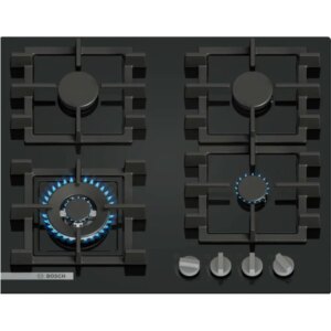 Bosch PNK6B6K40Y – כיריים גז 4 להבות זכוכית שחורה | יבואן רשמי