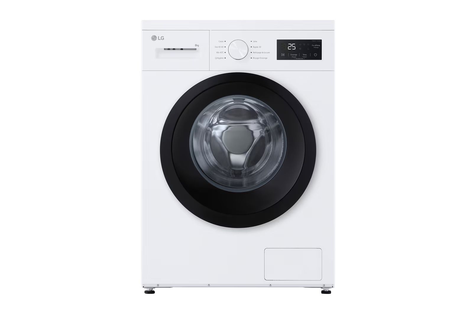מכונת כביסה 8 ק״ג פתח קדמי LG F84N15WHS – עם Steam ומנוע Direct Drive