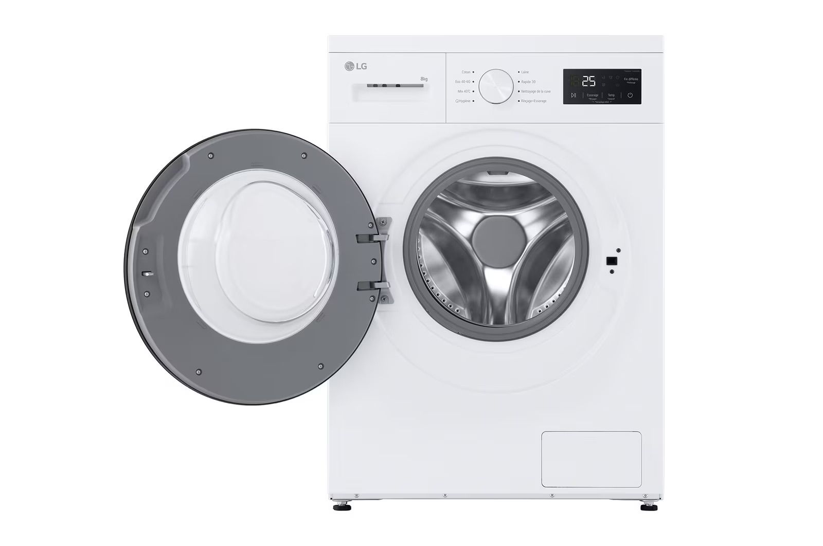 מכונת כביסה 8 ק״ג פתח קדמי LG F84N15WHS – עם Steam ומנוע Direct Drive – תמונה 2