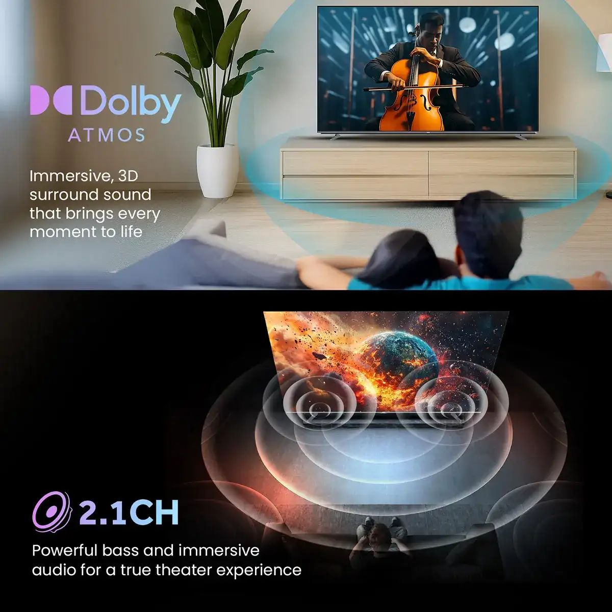 Haier H85M80FUX - טלוויזיה חכמה 85 אינץ' QD-Mini LED 4K עם סאונד מבית KEF | יבואן רשמי – תמונה 8