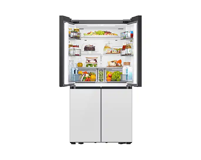 מקרר 4 דלתות מקפיא תחתון 648 ליטר Samsung דגם RM70F63REWML מבית סמסונג בגימור Bespoke לבן - יבואן רשמי | משלוח מהיר – תמונה 9