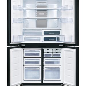 מקרר שארפ 4 דלתות מקפיא תחתון Sharp SJ-9160BS בנפח 607 ליטר אינוורטר כסוף עם פיקוד שבת - יבואן רשמי