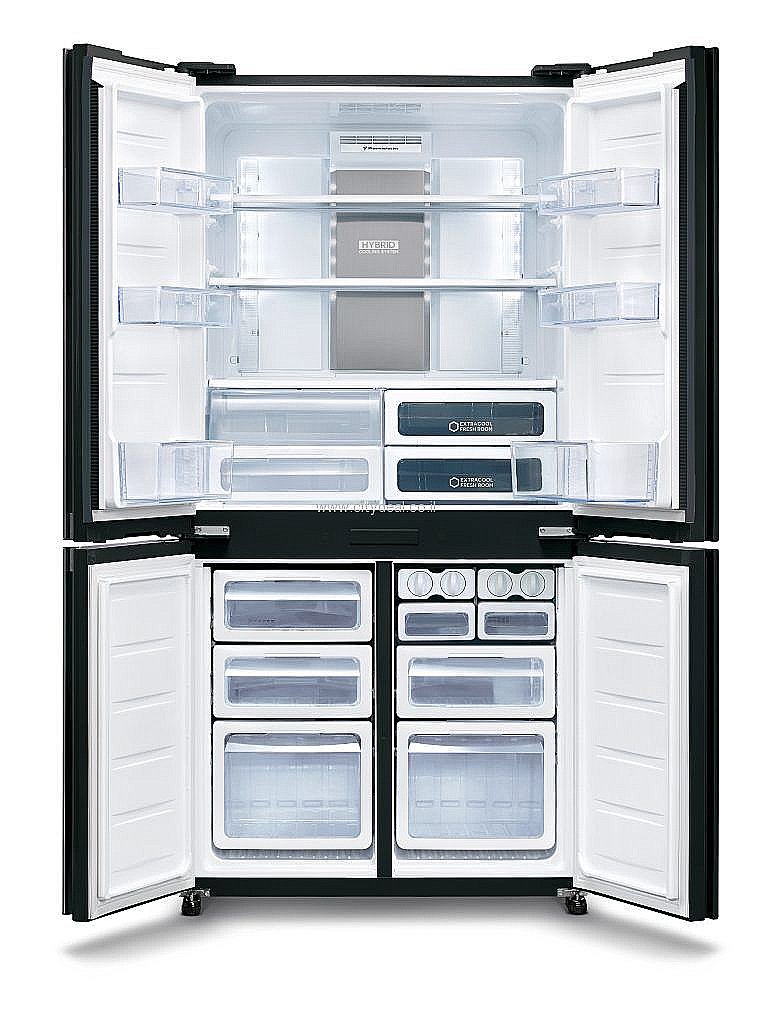 מקרר 4 דלתות Sharp SJ-9260SL מקפיא תחתון 607 ליטר אינוורטר No Frost נירוסטה מושחרת עם פיקוד שבת - יבואן רשמי | משלוח מהיר
