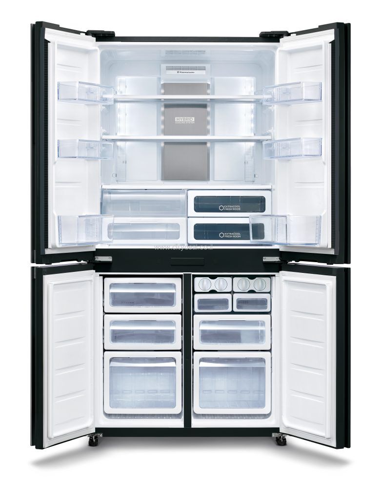 מקרר שארפ 4 דלתות מקפיא תחתון Sharp SJ-9160SL בנפח 607 ליטר אינוורטר נירוסטה שחורה עם פיקוד שבת - יבואן רשמי