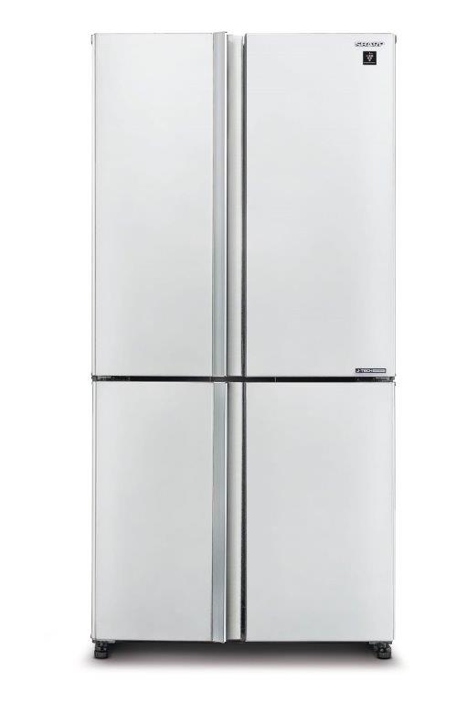 מקרר 4 דלתות מקפיא תחתון Sharp SJ-9160W שארפ 607 ליטר אינוורטר לבן עם פיקוד שבת - יבואן רשמי | משלוח מהיר