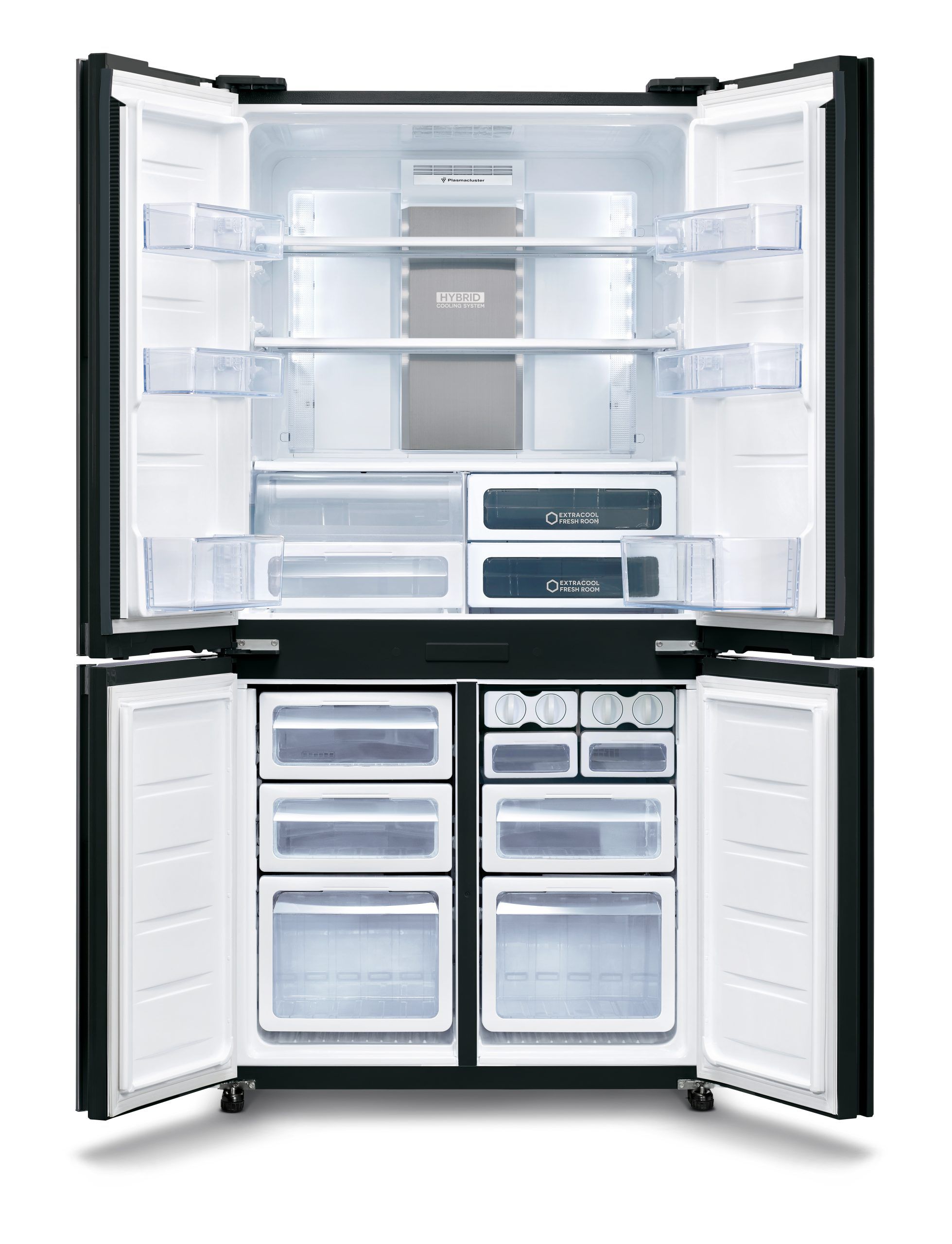 מקרר 4 דלתות מקפיא תחתון Sharp SJ-9160W שארפ 607 ליטר אינוורטר לבן עם פיקוד שבת - יבואן רשמי | משלוח מהיר – תמונה 2