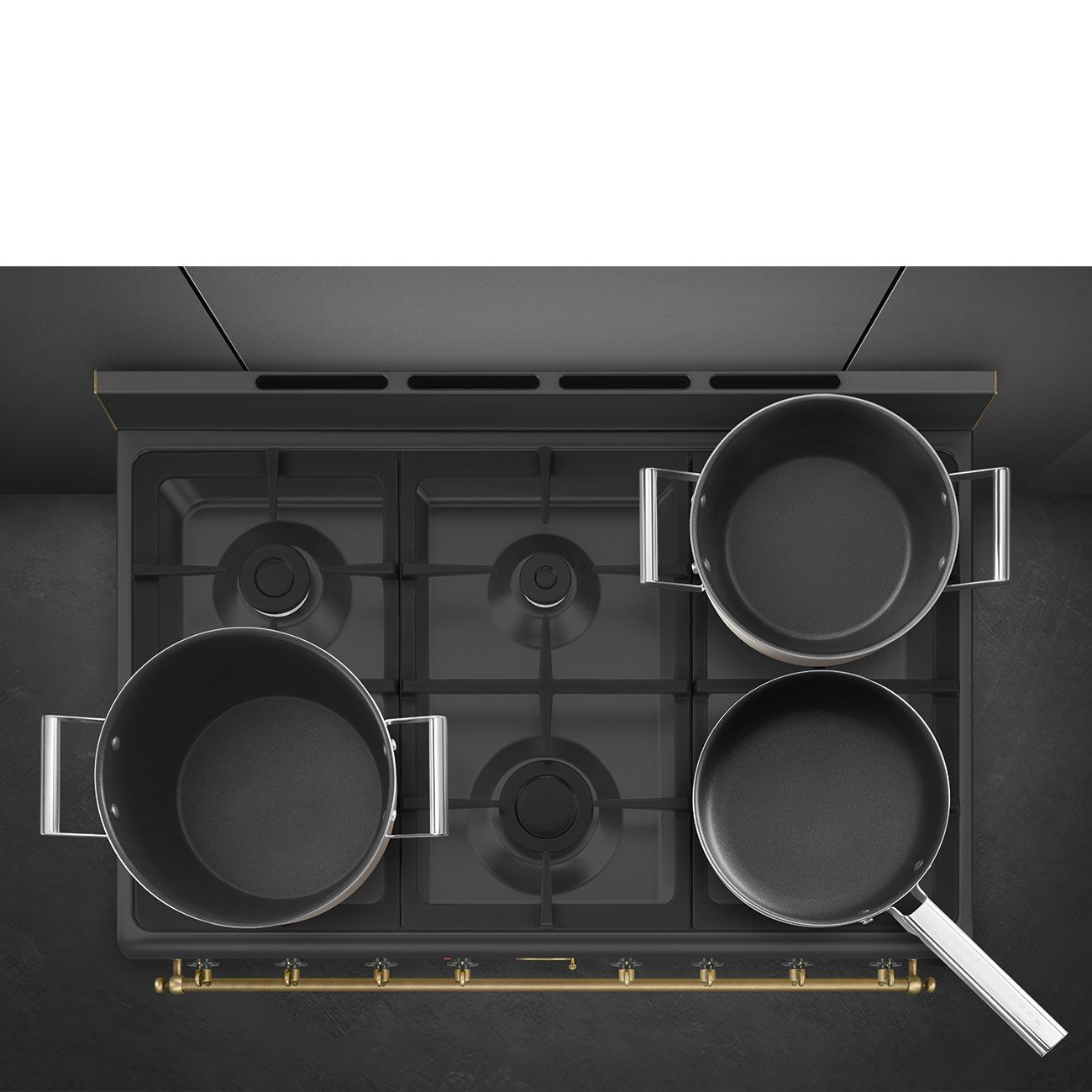 SMEG CO90 Black – תנור משולב כיריים גז 6 מבערים ברוחב 90 ס״מ עיצוב קולוניאלי יוקרתי | חדש 2026 – תמונה 4