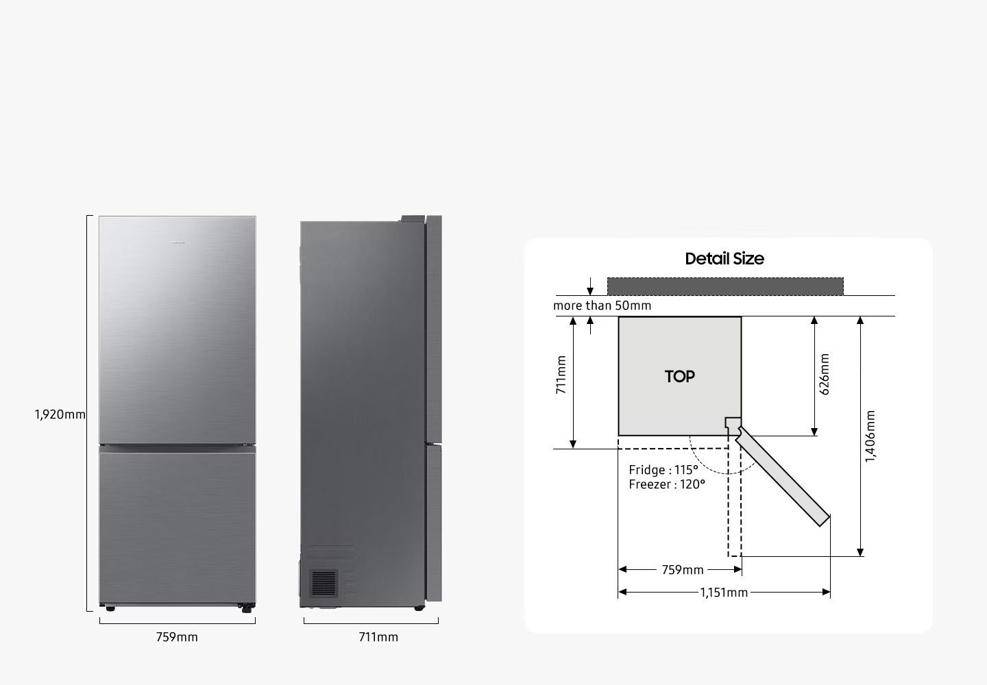 Samsung RB50DG601ES9- מקרר 2 דלתות מקפיא תחתון 508 ליטר עם Max Space וקירור מתקדם 2026 – תמונה 9