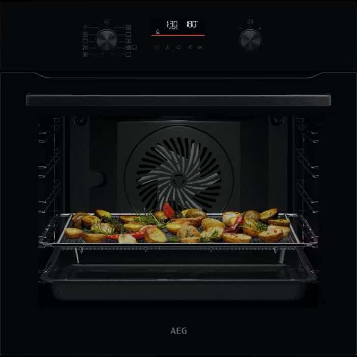 תנור בנוי (AEG OS6PB50AK (Black – תנור פירוליטי 71 ליטר עם AirFry וחיישן טמפרטורה | תוצרת גרמניה-משלוח מהיר