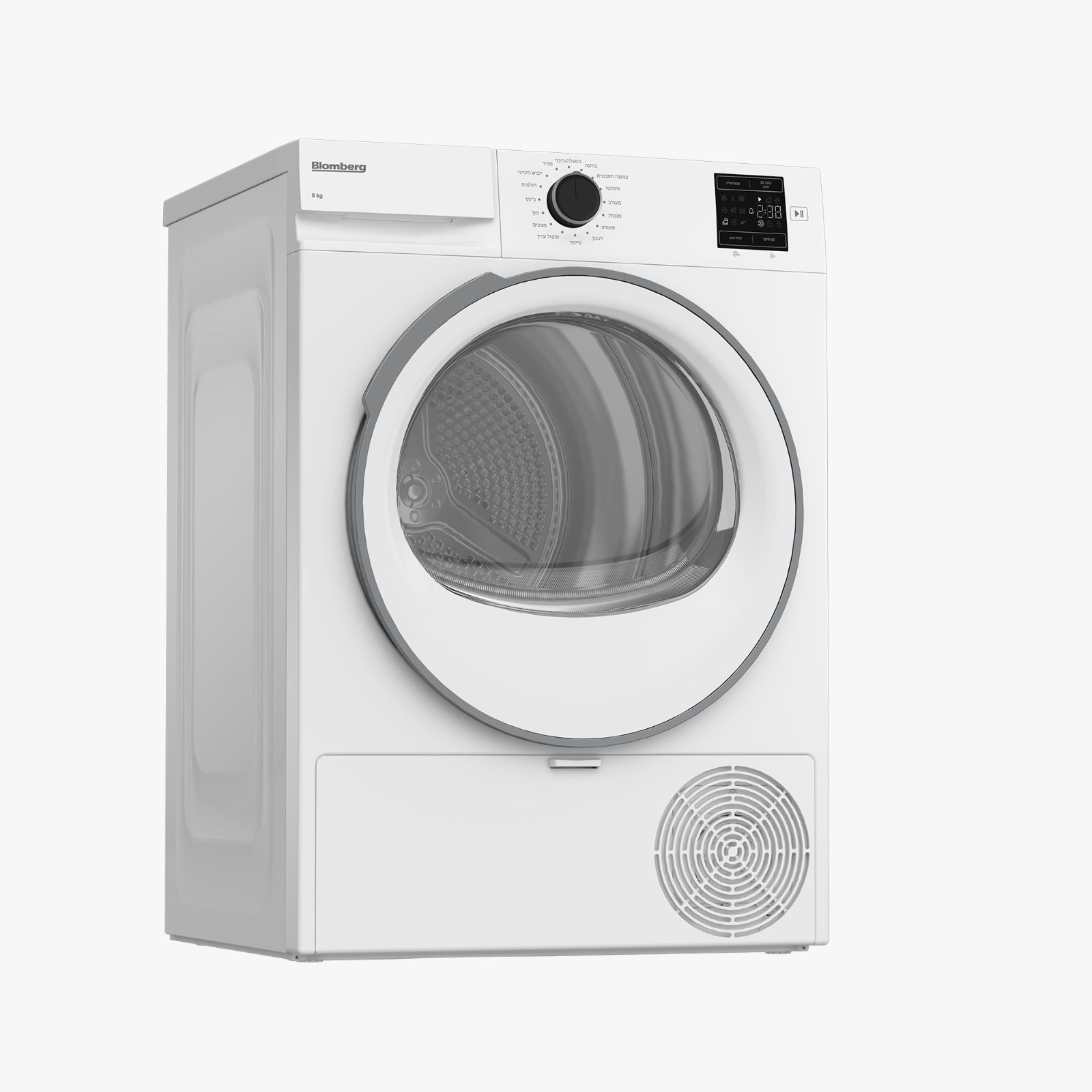 מייבש כביסה 8 ק״ג Blomberg BT682W – עם פאנל בעברית Heat Pump חסכוני | יבואן רשמי-משלוח מהיר