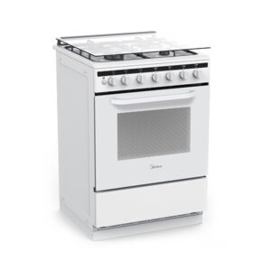 Midea 24DMS4G – תנור אפייה משולב 60 ס"מ 4 להבות גז לבן עם טורבו | יבואן רשמי