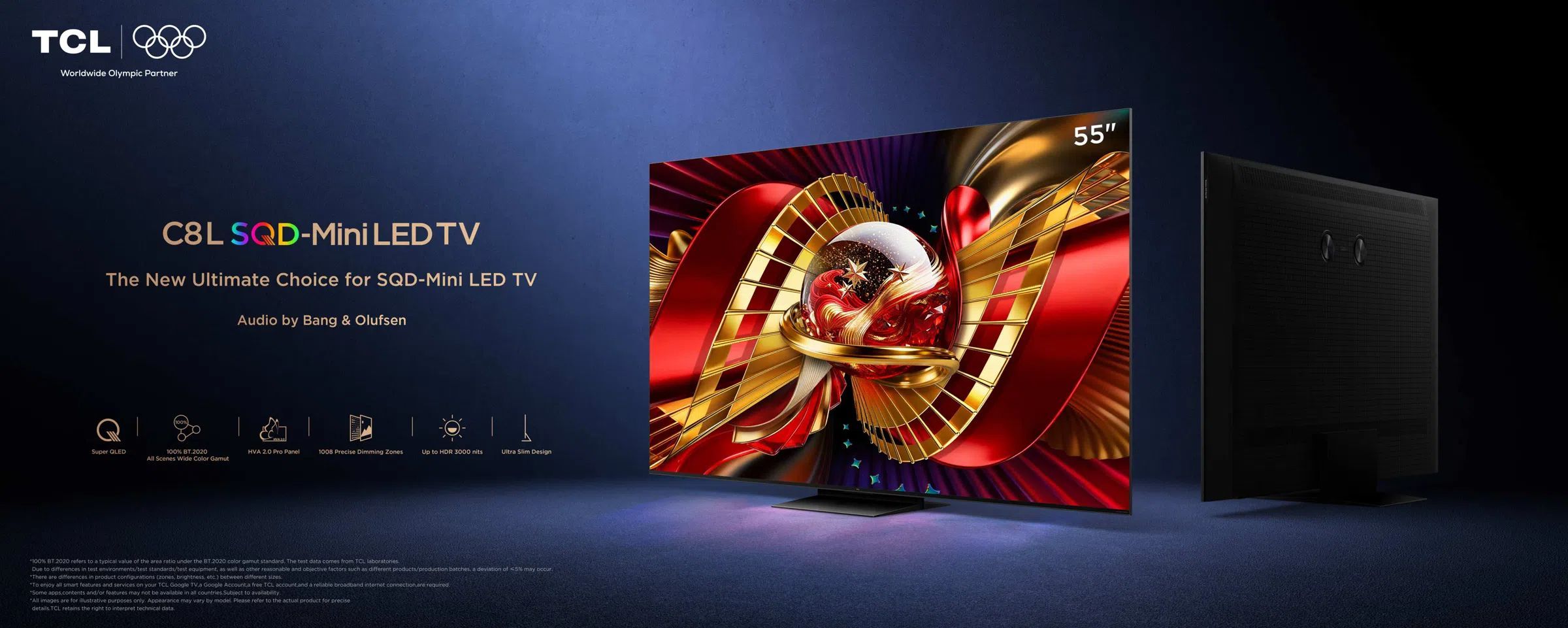טלוויזיה חכמה TCL 55C8L מסך 55 אינץ' 4K SQD-Mini LED בקצב רענון 144Hz עם Google TV | יבואן רשמי-משלוח מהיר – תמונה 8