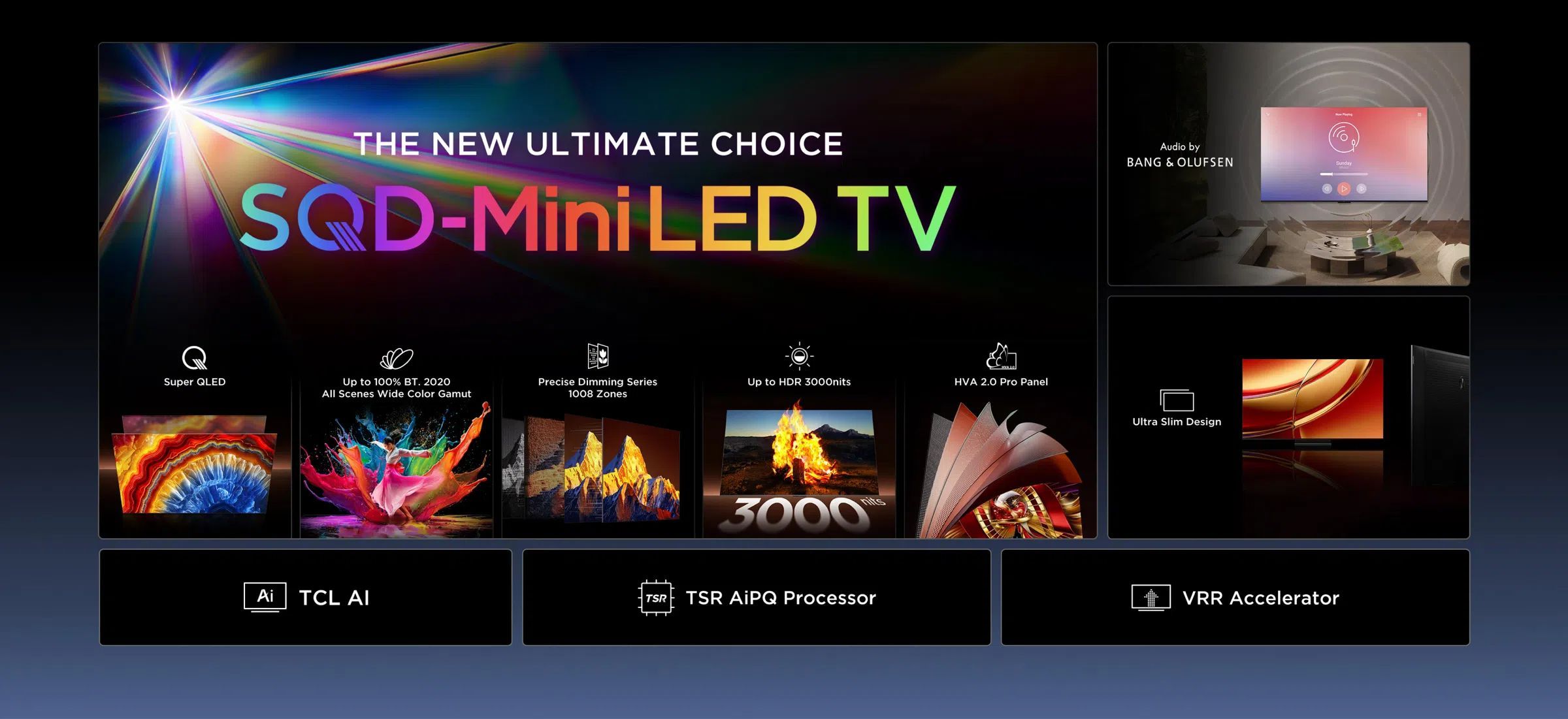 טלוויזיה חכמה TCL 55C8L מסך 55 אינץ' 4K SQD-Mini LED בקצב רענון 144Hz עם Google TV | יבואן רשמי-משלוח מהיר – תמונה 9