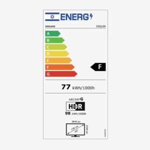 Dreame 55Q100 טלוויזיה חכמה 55 אינץ' דרימי 4K UHD QLED SMART TV Google דגם 2026 | יבואן רשמי