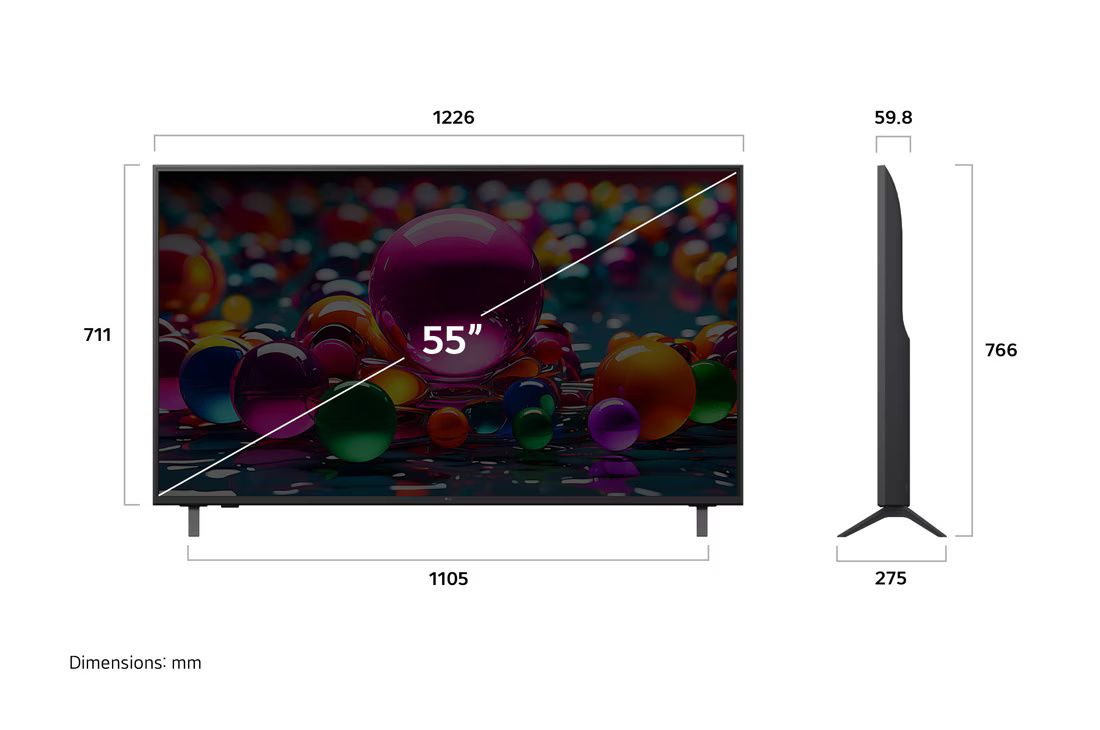 LG 55UA85006LA טלוויזיה חכמה 55 אינץ' UHD AI UA85 4K | יבואן רשמי