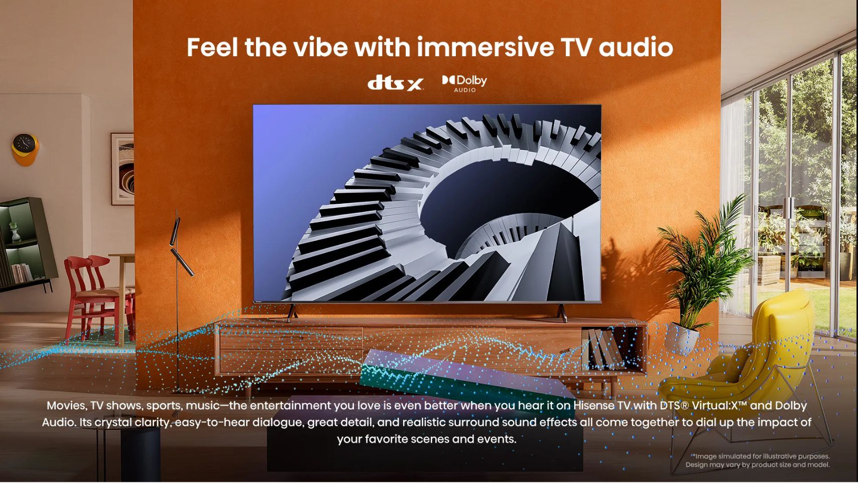 Hisense 65A69N טלוויזיה חכמה 65 אינץ' 4K UHD Smart TV - עם Dolby Vision™ ו-DTS Virtual:X – תמונה 4