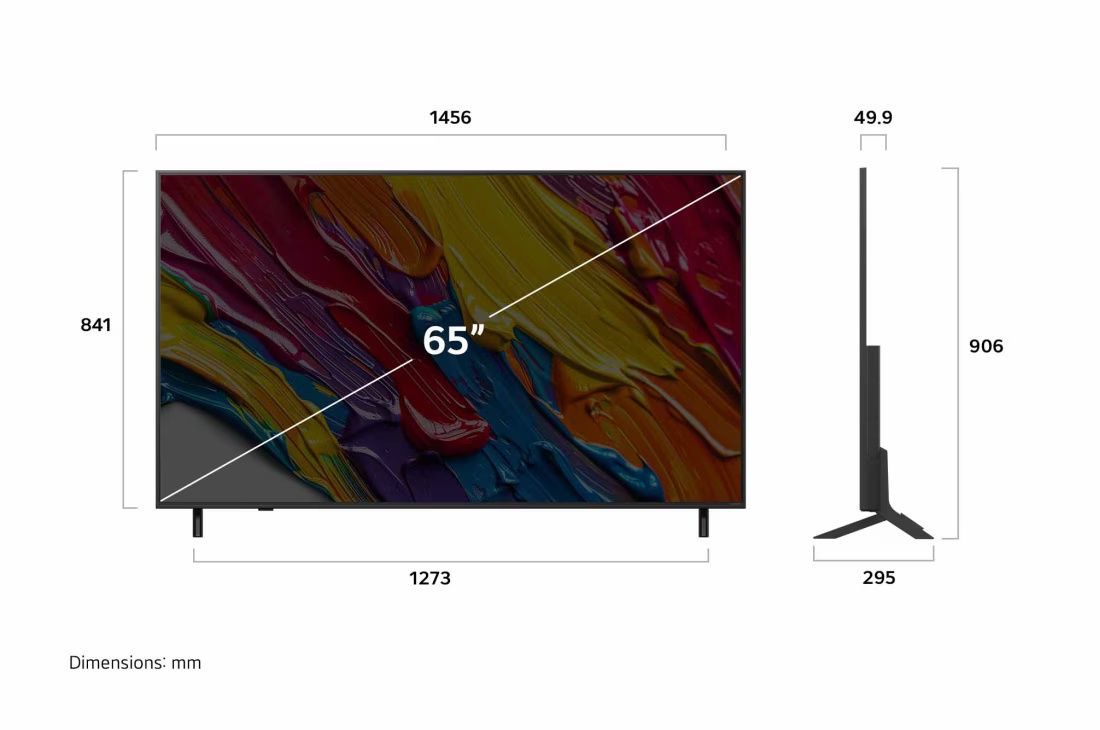 טלוויזיה חכמה 65 אינץ' LG 65QNED82A6A – QNED 4K עם AI, webOS וגיימינג מתקדם | יבואן רשמי-משלוח מהיר
