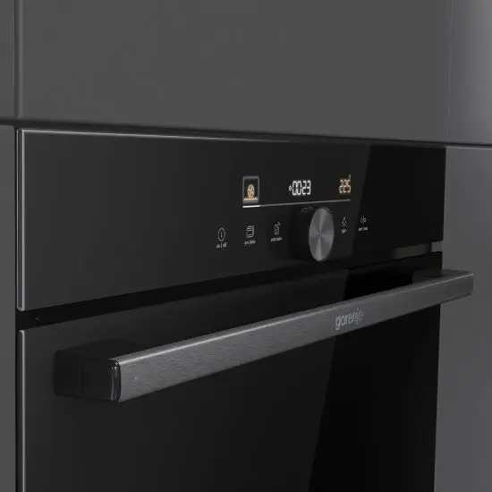 סט תנור בנוי ומשולב מיקרוגל Gorenje גורניה BOS6747A05DG ו-BCM4547DG שחור 77 ליטר 45 ס"מ עם פיקוד שבת – תמונה 3