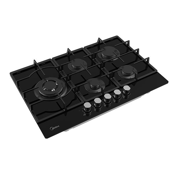 כיריים גז MIDEA 75GP095 – רוחב 75 ס״מ עם 5 להבות וזכוכית שחורה | יבואן רשמי-משלוח מהיר – תמונה 2