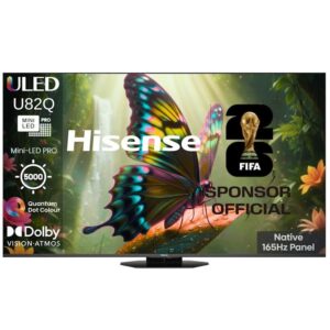 טלוויזיה חכמה Hisense 85U82Q 85 אינץ׳ Mini-LED 4K – בהירות 5000 Nits ו-165Hz | יבואן רשמי