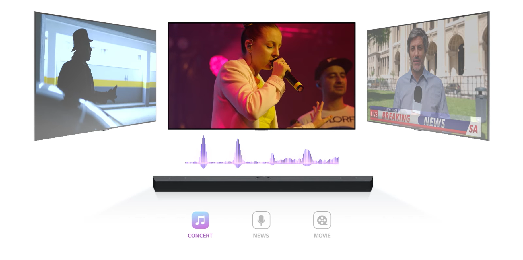 LG S95TR AI Sound Pro LG S95TR AI Sound Pro התאמת סאונד חכמה לפי תוכן