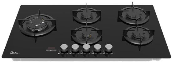 Midea 90GP503-B – כיריים גז 5 להבות 90 ס"מ זכוכית שחורה | יבואן רשמי – תמונה 2