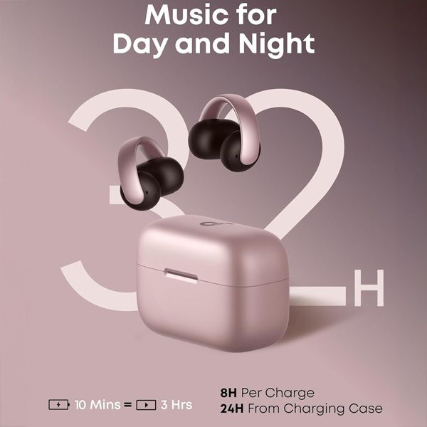 soundcore AeroClip - אוזניות Open Ear Clip-On ורודות עם 4 מיקרופוני AI | יבואן רשמי – תמונה 2