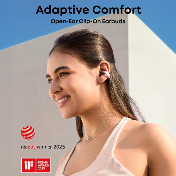 soundcore AeroClip - אוזניות Open Ear Clip-On ורודות עם 4 מיקרופוני AI | יבואן רשמי – תמונה 3
