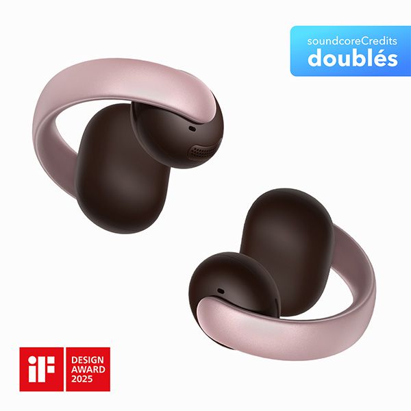 soundcore AeroClip - אוזניות Open Ear Clip-On ורודות עם 4 מיקרופוני AI | יבואן רשמי – תמונה 4