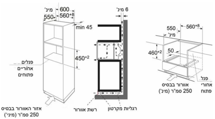 BELLERS BLM45BG – תנור בנוי משולב מיקרו 60 ס"מ שחור לניצול חכם של כל ס"מ במטבח | יבואן רשמי – תמונה 2