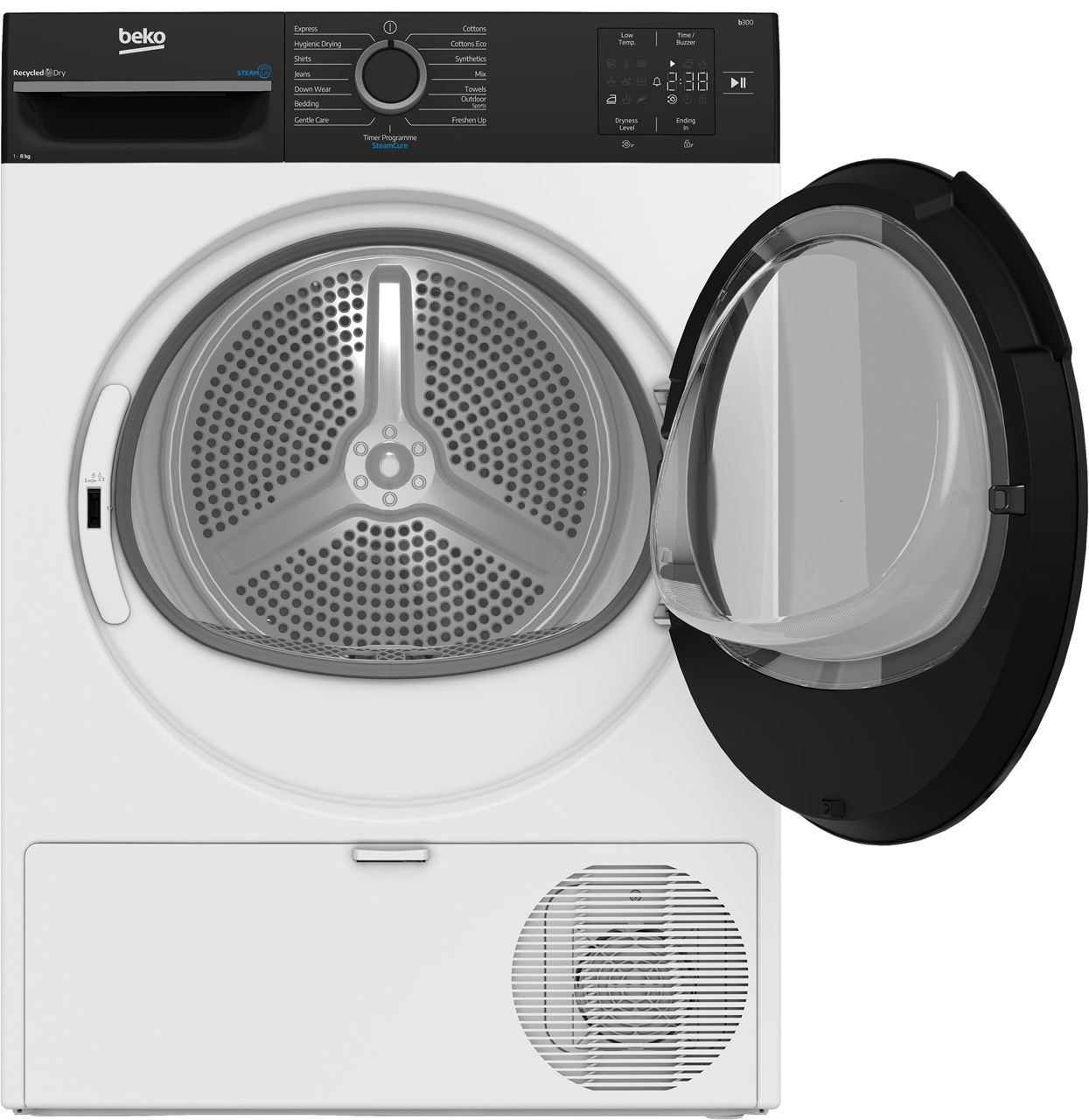 Beko BM3T482W מייבש כביסה 8 ק"ג בקו Heat-Pump קונדנסור ללא צינור עם משאבת חום וטיפול בקיטור - יבואן רשמי | משלוח מהיר – תמונה 3