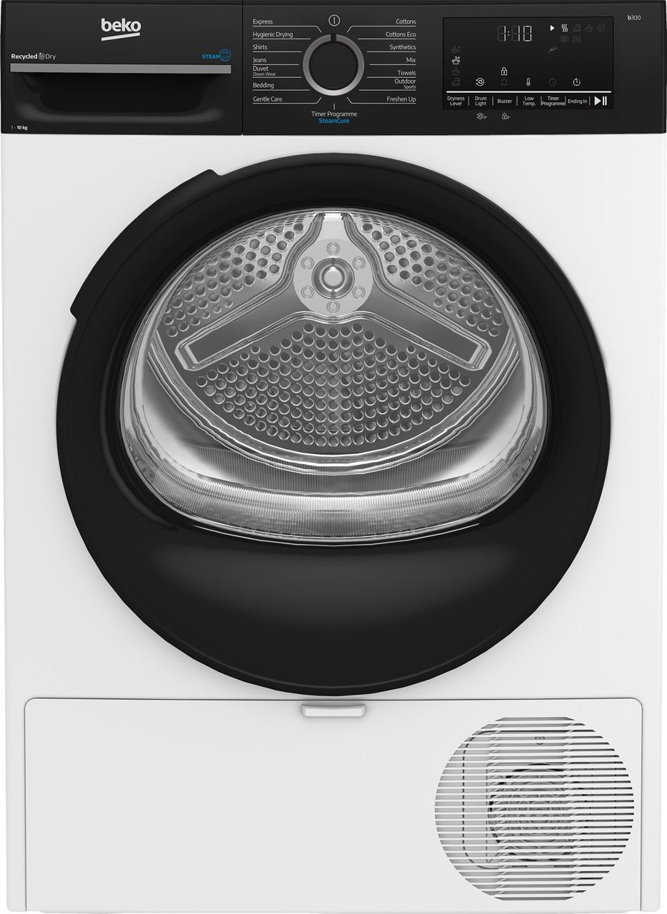 Beko BM3T41025W מייבש כביסה 10 ק"ג בקו Heat-Pump קונדנסור ללא צינור עם משאבת חום וטיפול בקיטור - יבואן רשמי