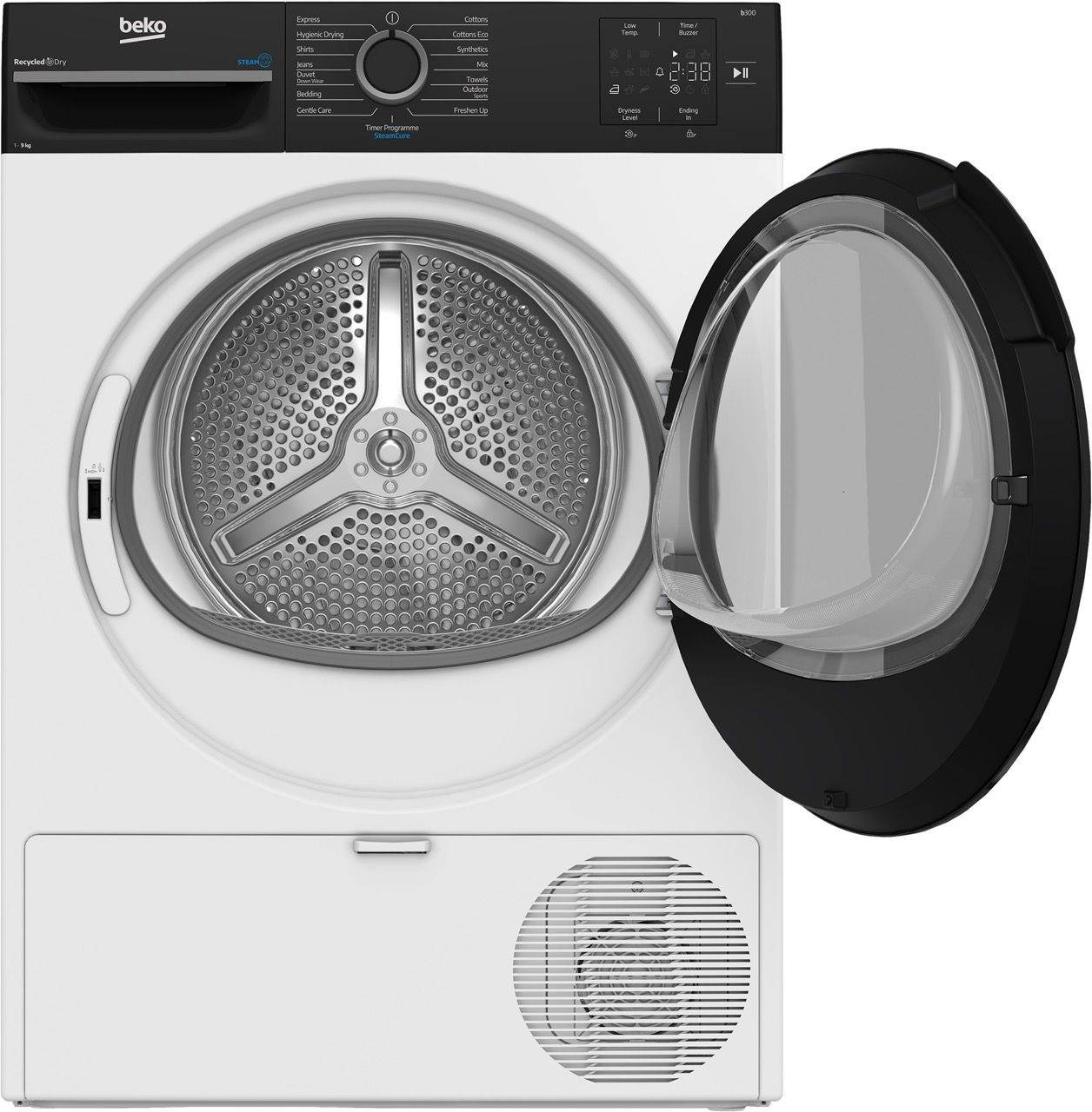 מייבש כביסה 9 ק"ג Beko BM3T4935W עם קונדנסור משאבת חום וטיפול בקיטור - יבואן רשמי – תמונה 5