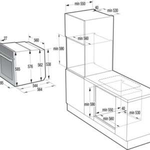 תנור בנוי Gorenje גורניה דגם BOS6737E05DBG נפח 77 ליטר עם תוכנית פיצה 300°C ודלת קרה | משלוח מהיר