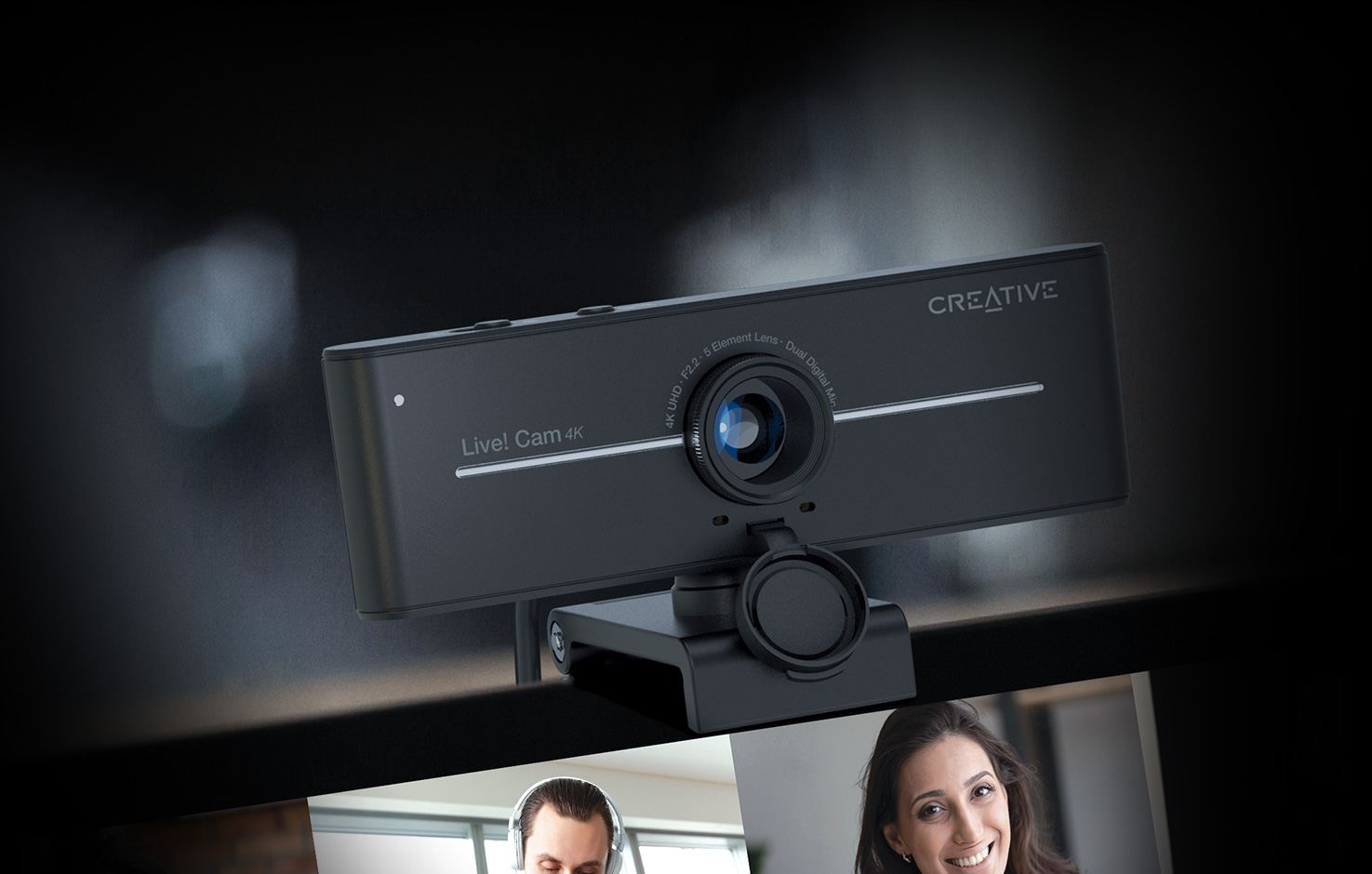 מצלמת רשת Creative Live! Cam Sync 4K קריאייטיב עם איזון תאורה אחורית BLC ומיקרופון מובנה יבואן רשמי – תמונה 3