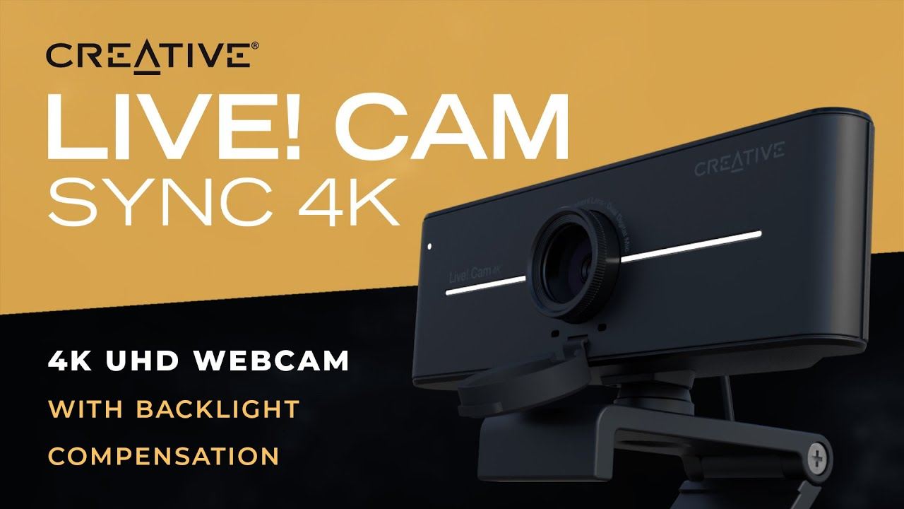 מצלמת רשת Creative Live! Cam Sync 4K קריאייטיב עם איזון תאורה אחורית BLC ומיקרופון מובנה יבואן רשמי – תמונה 6