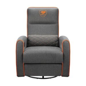 ספת גיימינג קוגר אפור-כתום COUGAR FIDOM Gray מסתובבת מבד נושם עם מנגנון נדנוד ושכיבה עד 150 ק"ג | יבואן רשמי