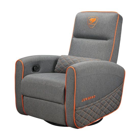 ספת גיימינג קוגר אפור-כתום COUGAR FIDOM Gray מסתובבת מבד נושם עם מנגנון נדנוד ושכיבה עד 150 ק"ג | יבואן רשמי – תמונה 4