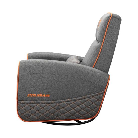 ספת גיימינג קוגר אפור-כתום COUGAR FIDOM Gray מסתובבת מבד נושם עם מנגנון נדנוד ושכיבה עד 150 ק"ג | יבואן רשמי – תמונה 5