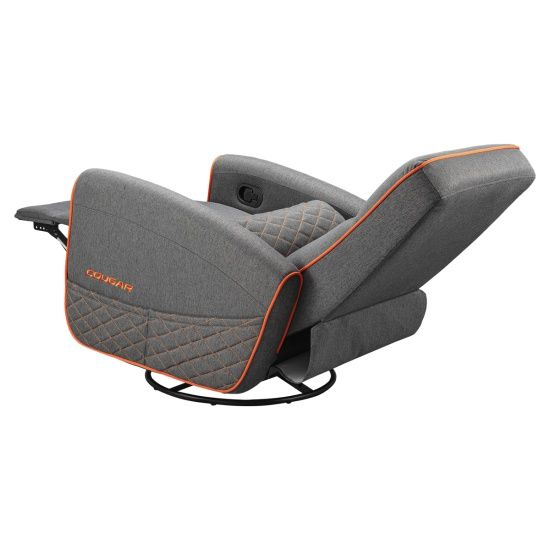 ספת גיימינג קוגר אפור-כתום COUGAR FIDOM Gray מסתובבת מבד נושם עם מנגנון נדנוד ושכיבה עד 150 ק"ג | יבואן רשמי – תמונה 6