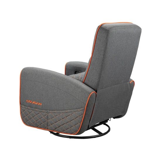ספת גיימינג קוגר אפור-כתום COUGAR FIDOM Gray מסתובבת מבד נושם עם מנגנון נדנוד ושכיבה עד 150 ק"ג | יבואן רשמי – תמונה 7