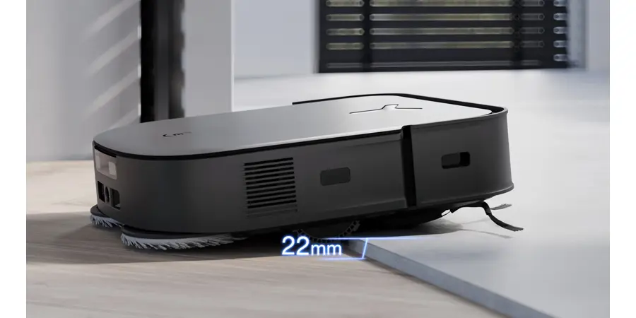 שואב אבק רובוטי מקרצף חכם ותחנת עגינה ECOVACS DEEBOT X2 OMNI מעבר מעל מכשולים בגובה 22 מ