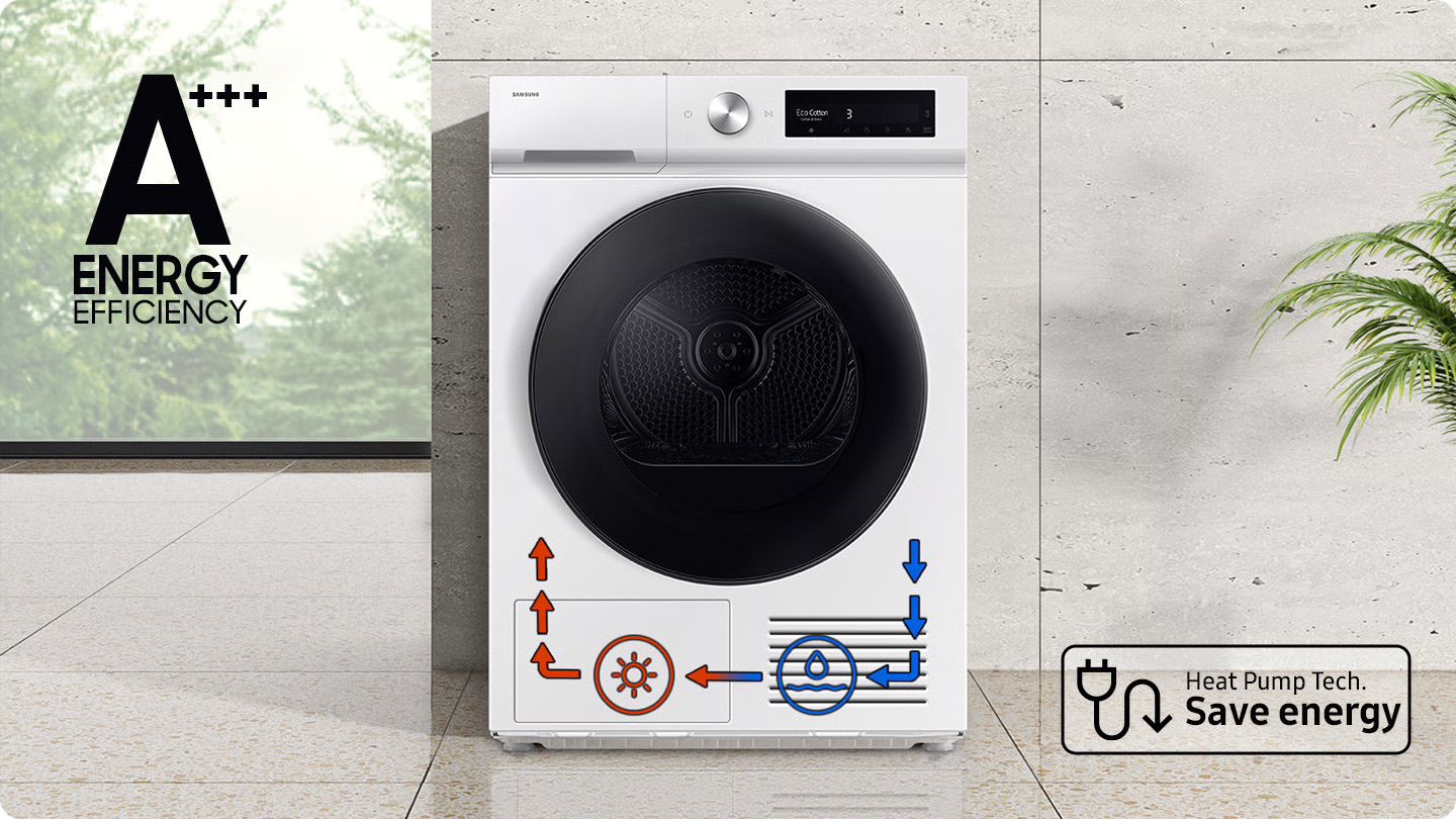 Samsung Bespoke DV90DB8845GB Heat Pump - מייבש כביסה קונדנסור חכם 9 ק"ג | יבואן רשמי – תמונה 2