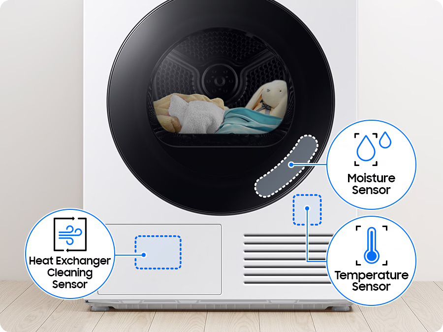 Samsung Bespoke DV90DB8845GB Heat Pump - מייבש כביסה קונדנסור חכם 9 ק"ג | יבואן רשמי – תמונה 11