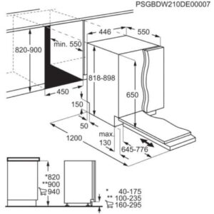 Electrolux EEM43200L - מדיח כלים צר אינטגרלי חכם עם טכנולוגיית AirDry ו-QuickSelect
