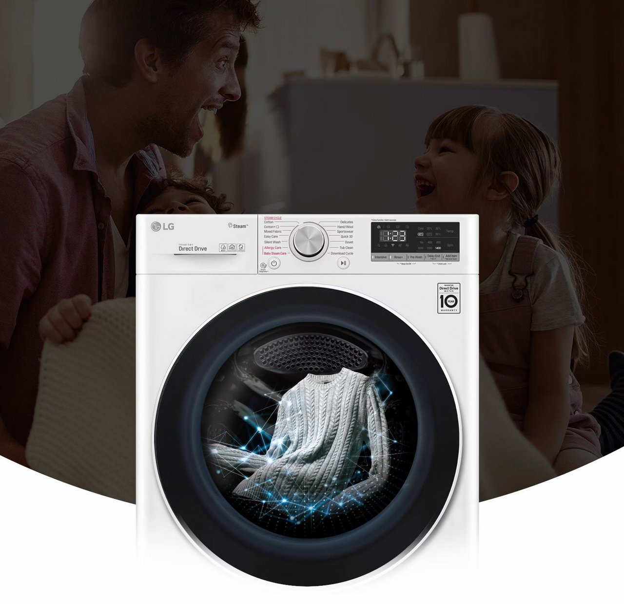 מכונת כביסה פתח קדמי LG F4WR513SBW – קיבולת 13 ק״ג עם AI DD ו־Steam | משלוח מהיר – תמונה 8