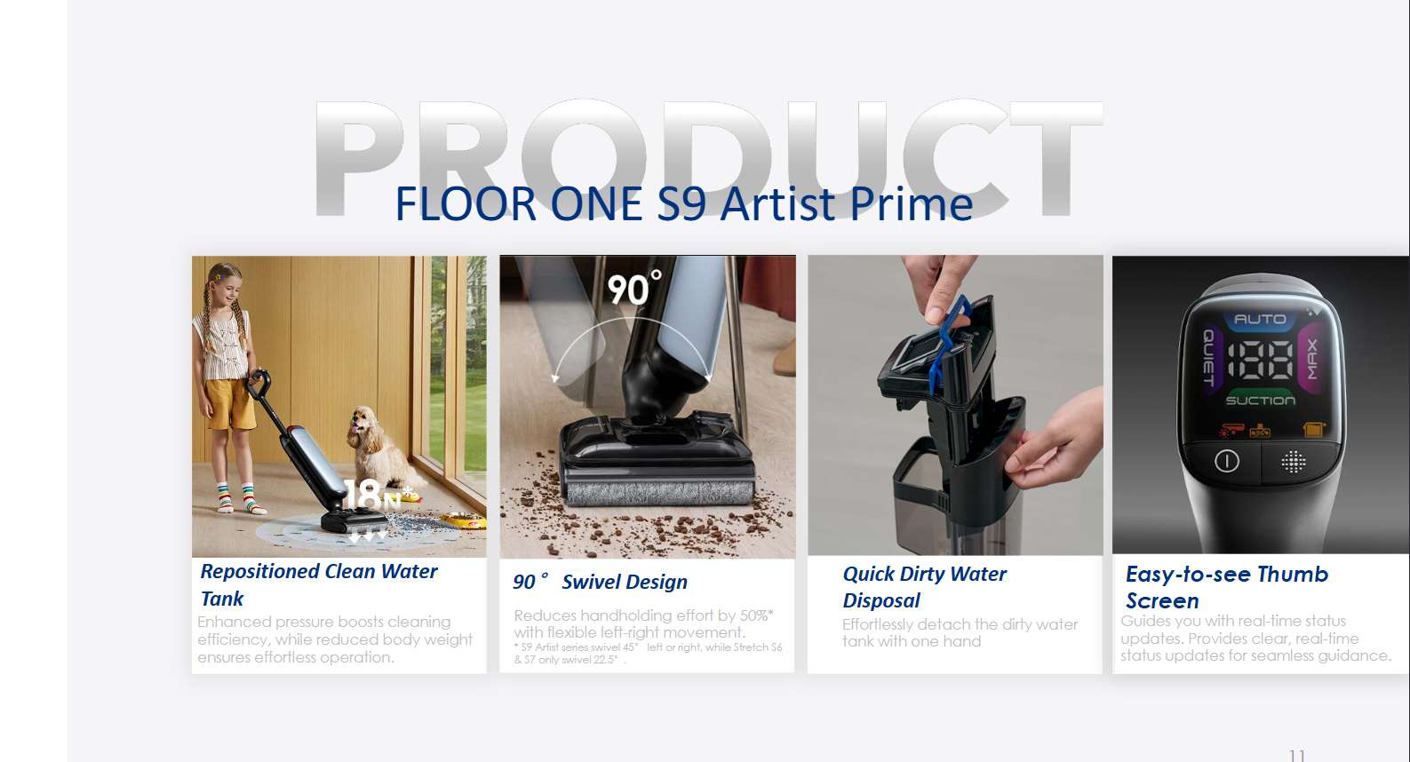 Tineco FLOOR ONE S9 Artist Prime שואב שוטף אלחוטי טינקו 22000Pa עם ניקוי עצמי – תמונה 12