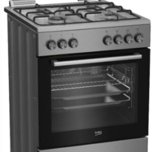 Beko FSE62123DXDSL תנור משולב כיריים בקו 72 ליטר 4 מבערי גז גימור נירוסטה רוחב 60 טורבו - יבואן רשמי