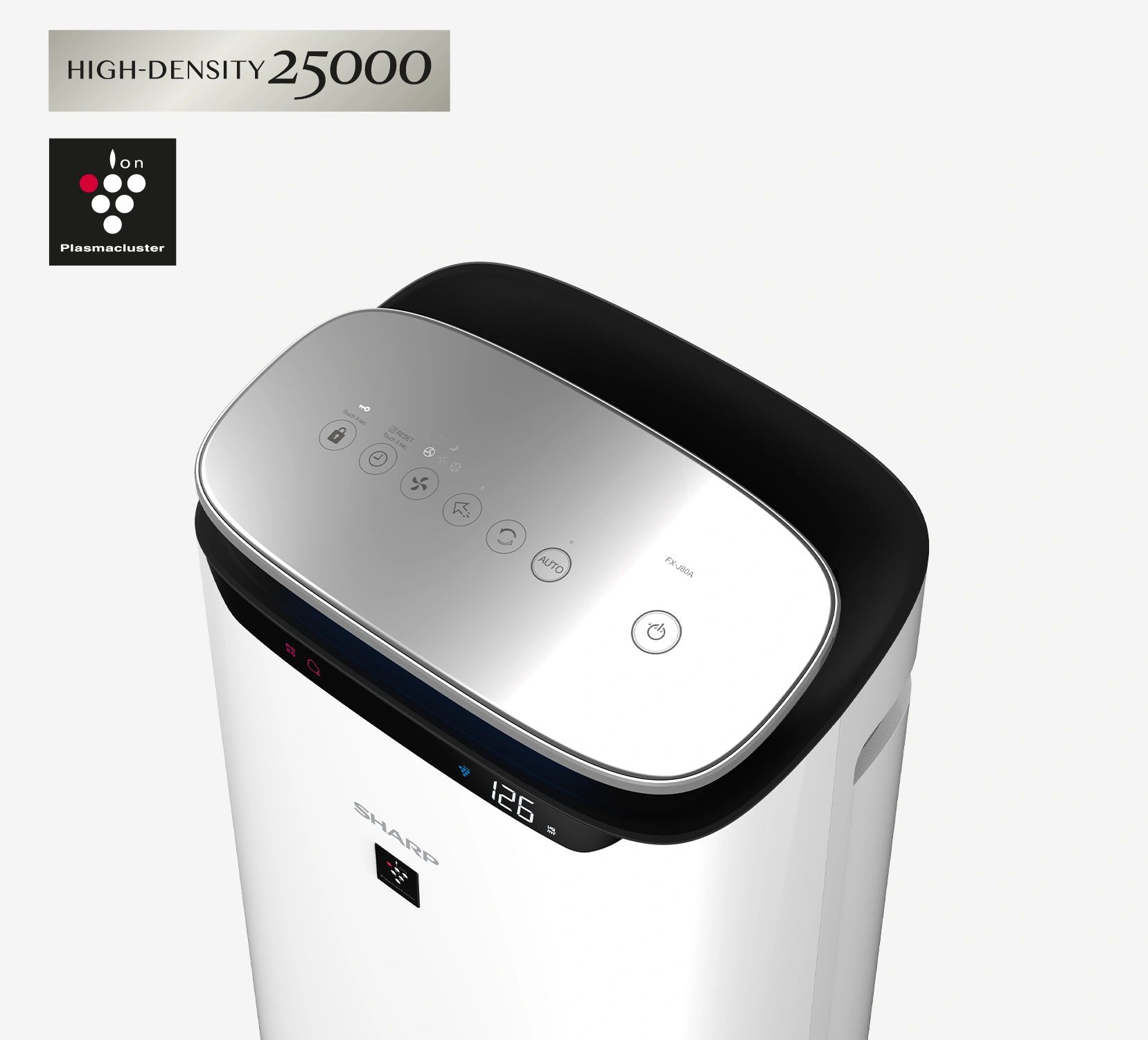 SHARP FX-J80 מטהר אוויר שארפ לטיהור חדרים גדולים עד 62 מ"ר - צבע לבן | יבואן רשמי – תמונה 3
